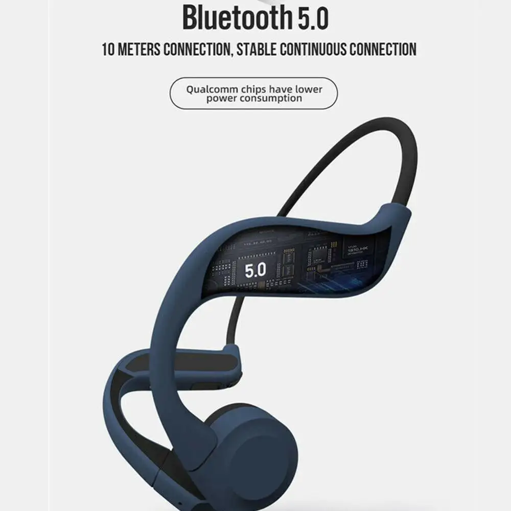 

X9 Bone Conduction Waterproof Bone Earphones with Mic Bluetooth Headphones Built-in 8GB Memory Headphones for Sports Riding