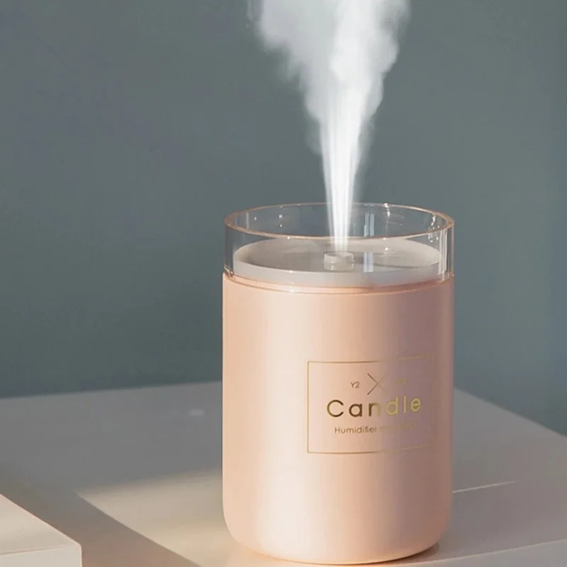 

280ML Candle Ultrasonic Air Humidifier Romantic Light USB Essential Oil Diffuser Car Aroma Anion Mist Maker Electricity For Home