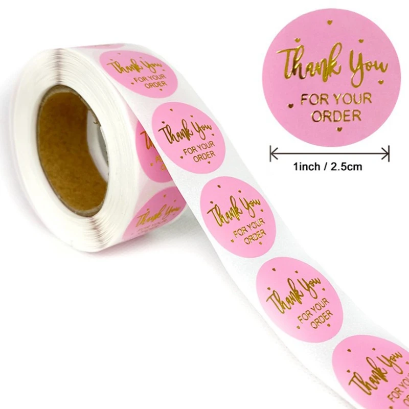 

2rolls Hot StampingThank You For Your Order Label Stickers For Shopping Small Shop Local Handmade Sticker Black Labels Sticker