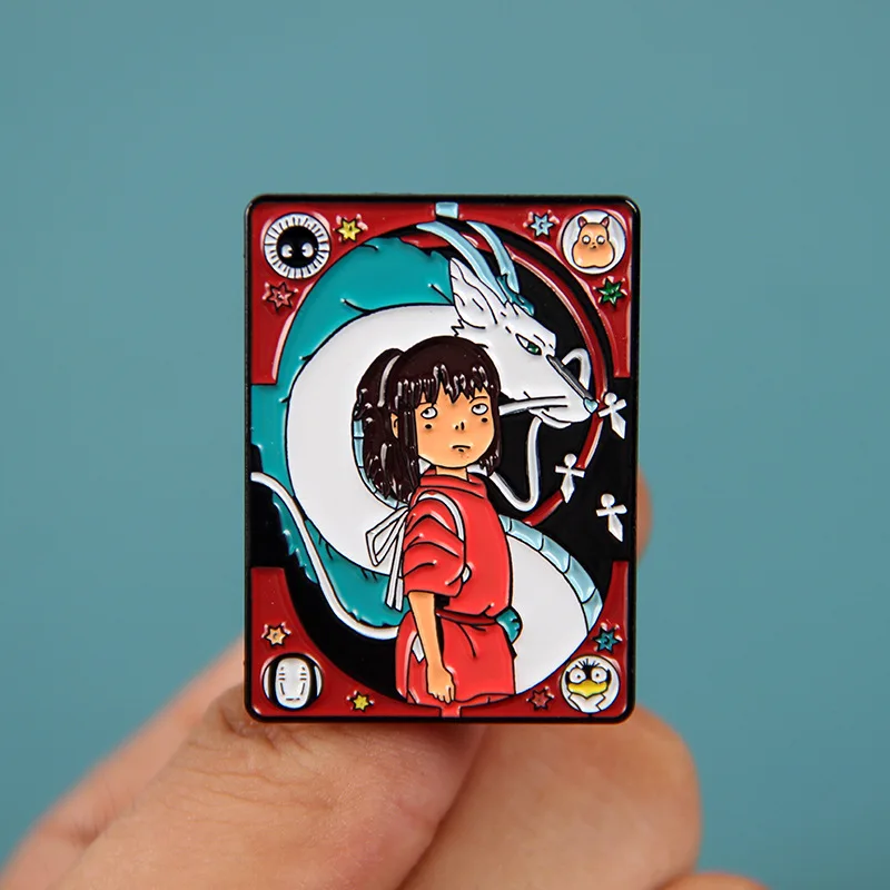 Spirited Away Огино чихиро Nigihayami Kohakunushi реквизит для косплея металлический значок