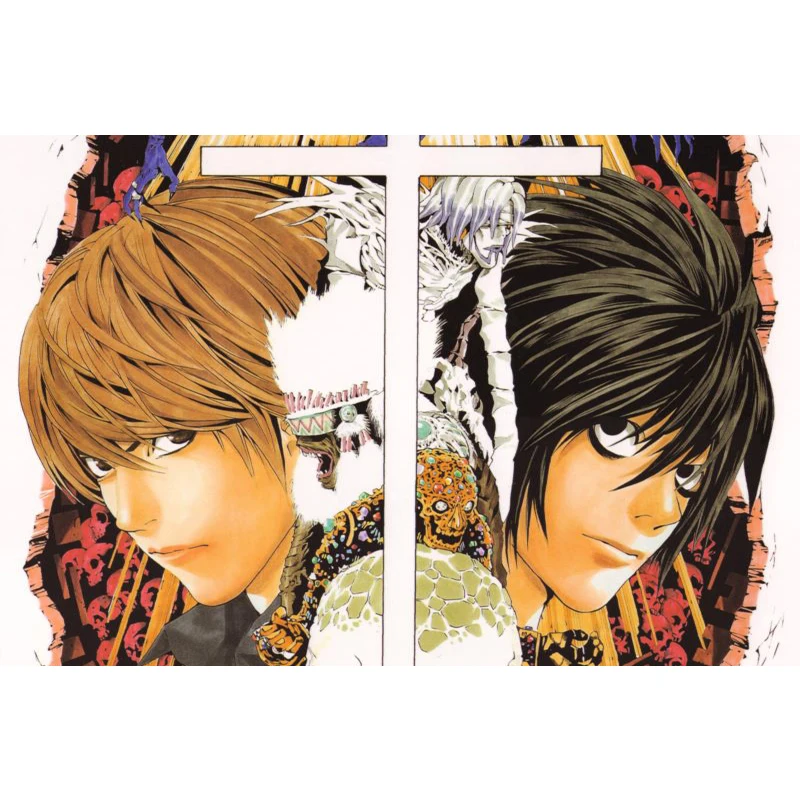 Плакат с надписью Death Note атласный на заказ тканевый настенный плакат принтом из