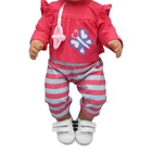 Одежда для куклы 43 см аксессуары для кукол розово-Красная футболка и шорты с соской для новорожденных