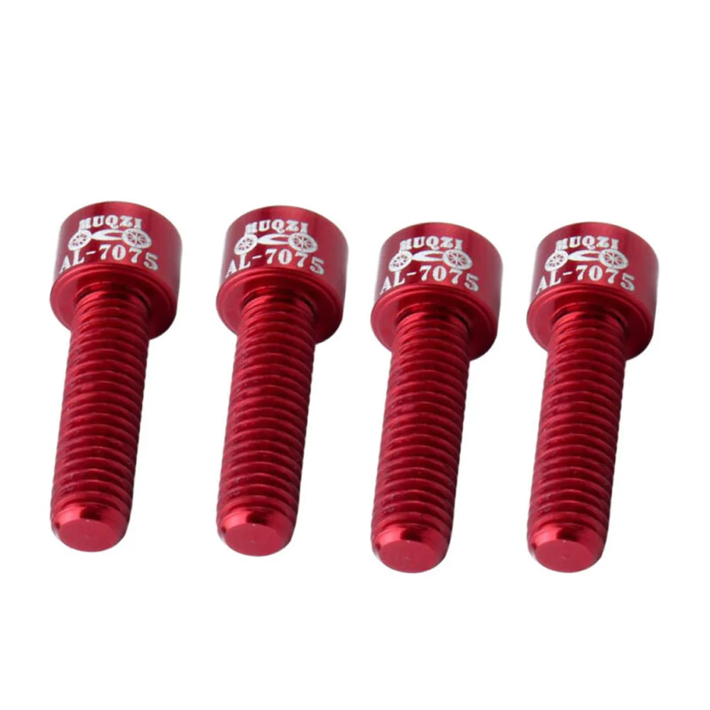 

MUQZI 4Pcs Bicycle Headset Stem Bolts M5 MTB Road Bike Screws Aluminum Alloy Bicycle Stem Replacement Installation Screws