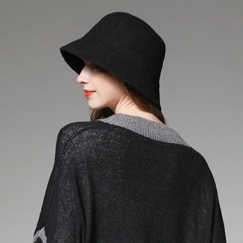 Элегантная шерстяная Смешанная Панама женские осенние зимние шапки|Женские