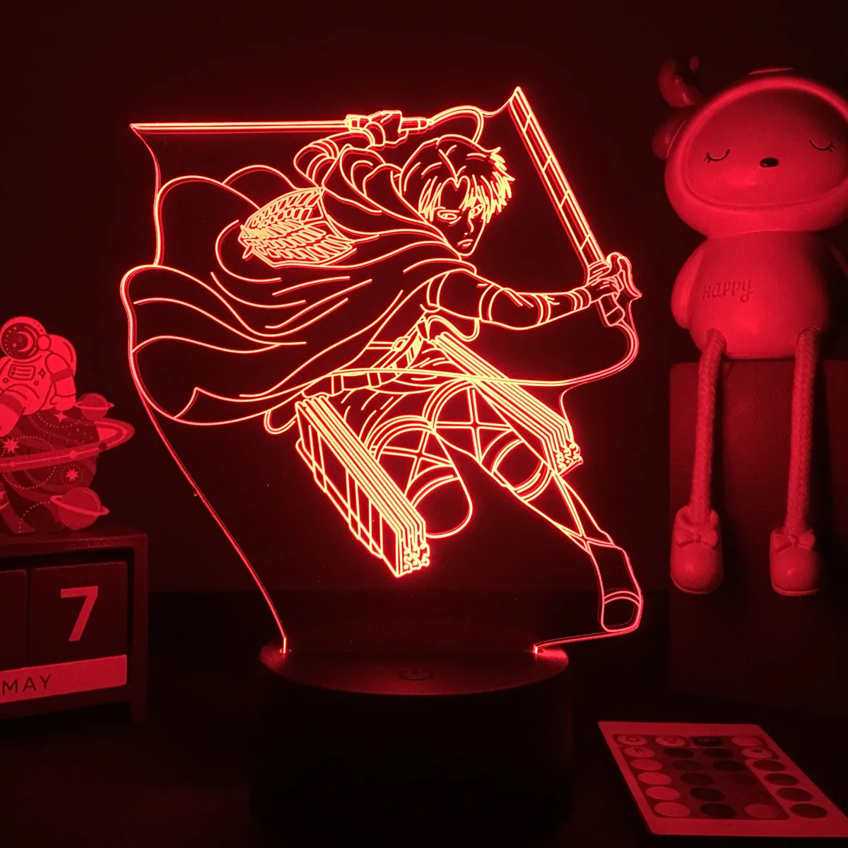Anime Attack on Titan Nightlight Levi Ackerman Figure 3D LED Lamp for Bedroom Decor Bedside Lamp Kids Gift Table 3d Lamp AOT