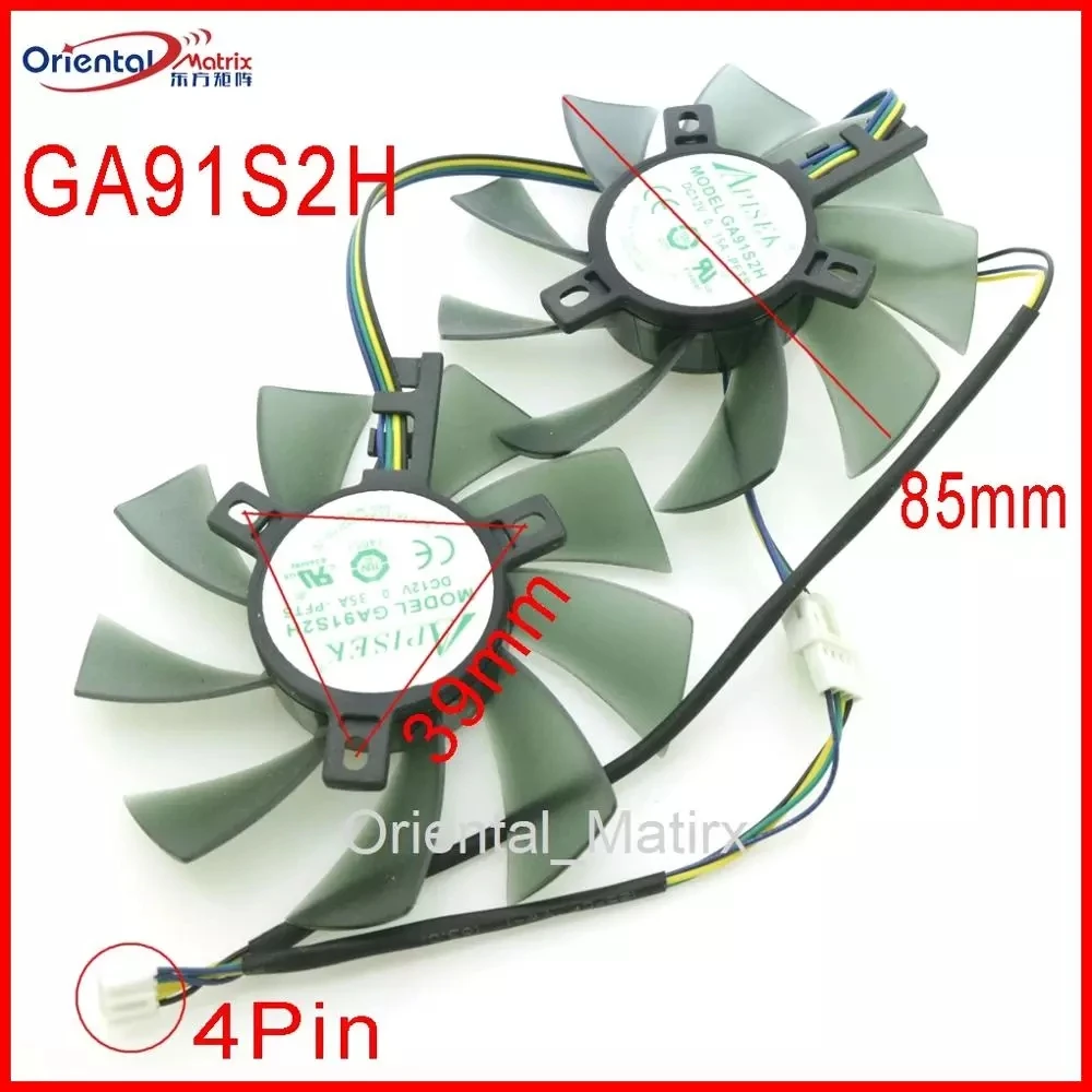 Бесплатная доставка Вентилятор Охлаждения видеокарты GA91S2H GA91S2U PFTA DC12V 0.40A 4Pin 86 мм
