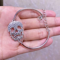new fashion design high quality gorgeous gothic hand made fine sugar skull cuff bangle bracelet jewelry hallowmas gift bracelets