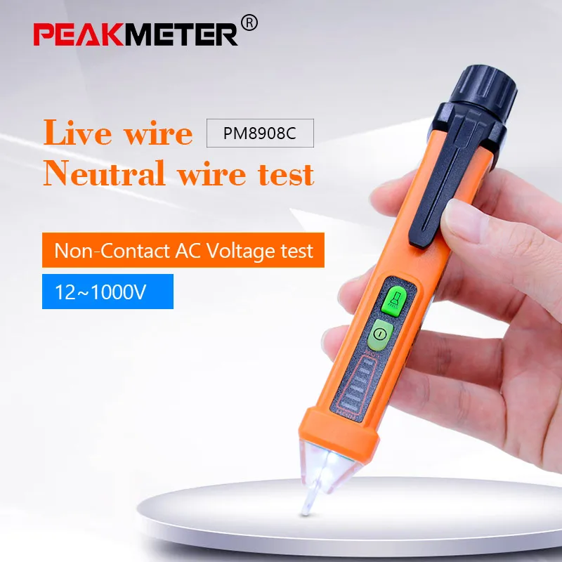 PEAKMETER PM8908C Бесконтактный измеритель напряжения 12 1000 В переменного тока со
