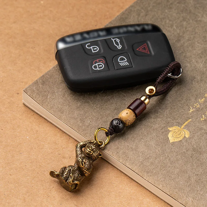 Животное обезьяна латунный кулон брелок для автомобиля винтажный роскошный