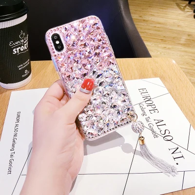 Роскошный 3D Блестящий Мягкий чехол со стразами и кристаллами для телефона Samsung S6