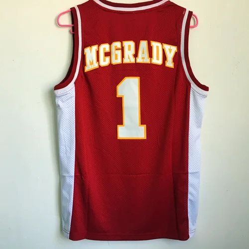 

Tracy McGrady #1 High School Retro Throwback Stitched Basketball Jersey Sewn Camisa Embroidery