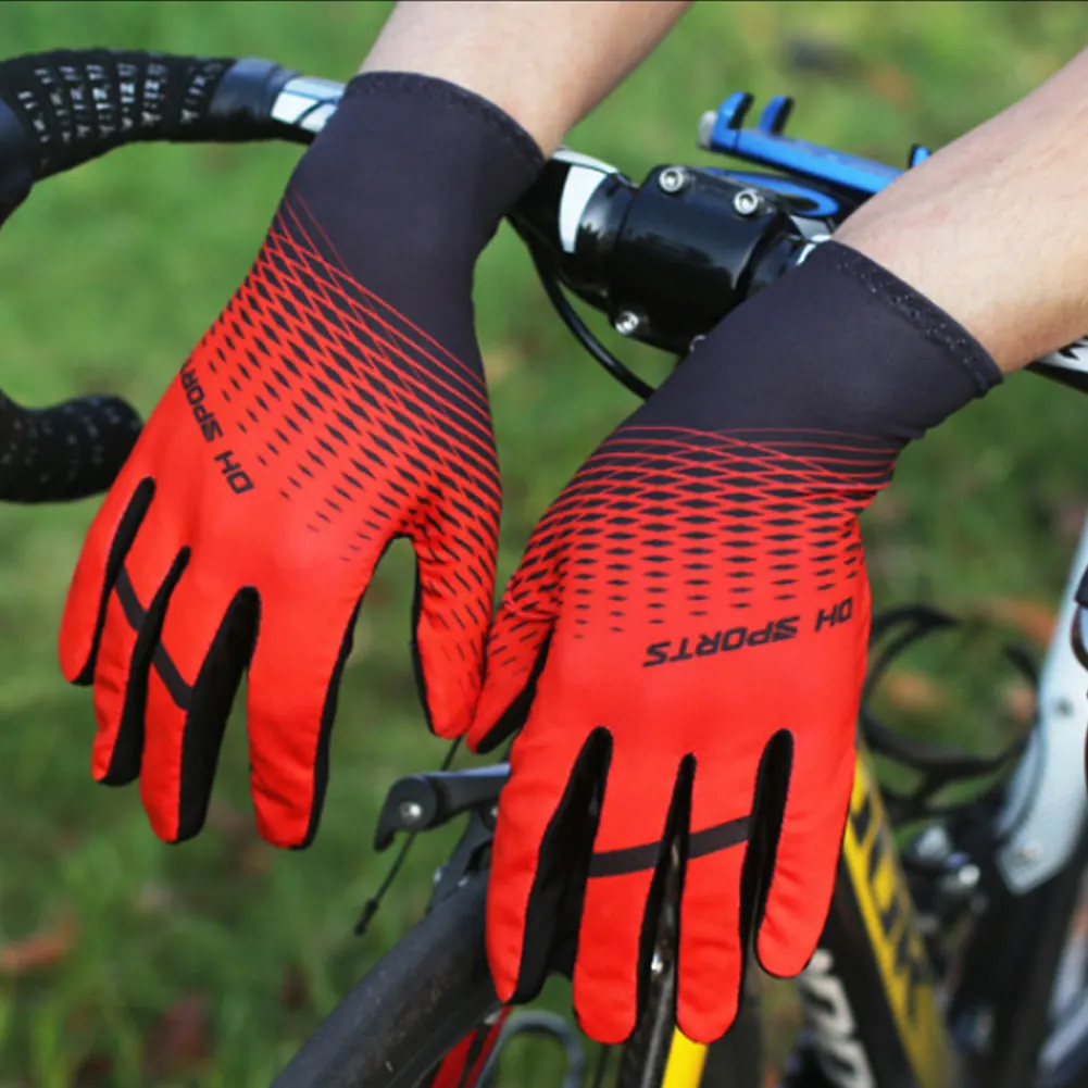 

1pair Anti Slip Racing Touch Screen Fashion Durable Shockproof Outdoor Full Finger Sports Cycling Gloves Protective Accessories