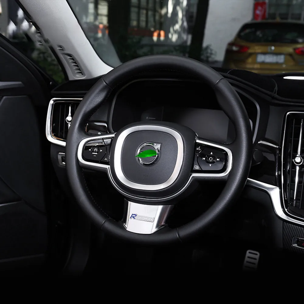 Декоративная металлическая оправа на руль для Volvo XC90 S90 XC60 V90 хромированная ABS