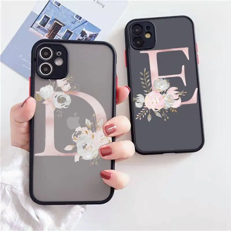 

Acronym flower Design high quality Phone Case For iPhone 12 11 Mini Pro XR XS Max 7 8 Plus X Matte transparent Back Cover