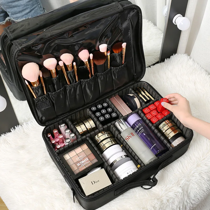 

New Upgrade Large Capacity Cosmetic Bag Hot-selling Professinal Women Travel Makeup Case