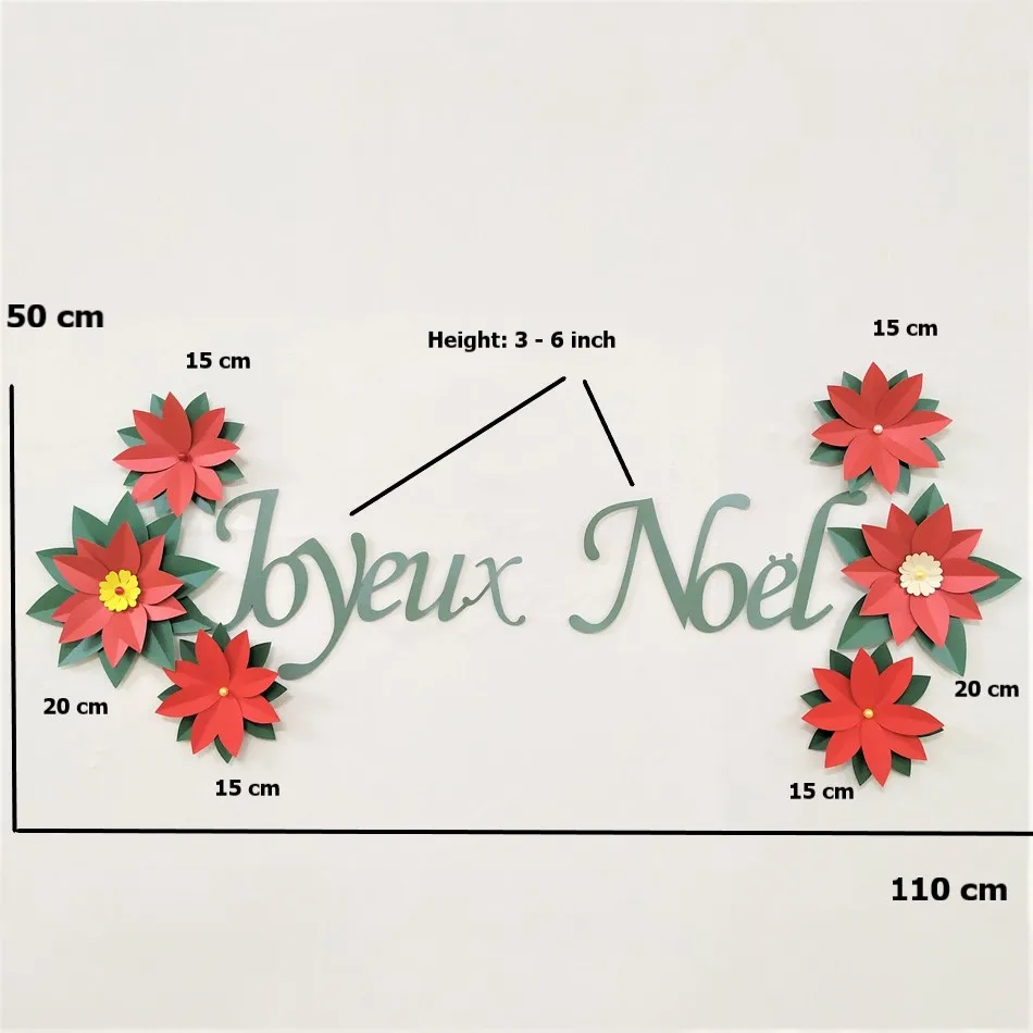 

Paper Merry Christmas Flowers Set Christmas Home Decor Party Backdrop Xmas Joyeux Noel Flores Feliz Navidad Red Flower