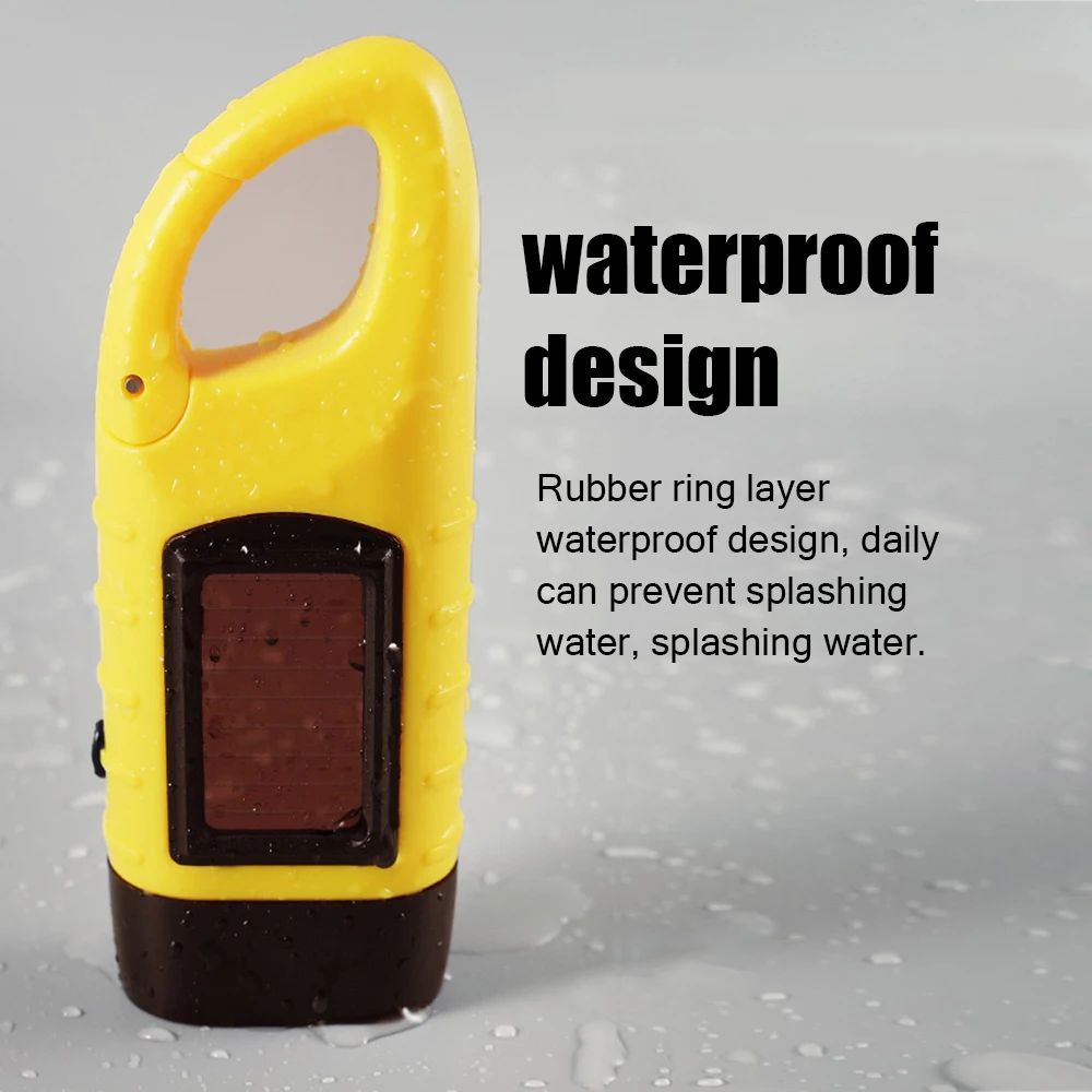 

Mini 3 LED Solar Powered Hand Crank Flashlight Rechargeable LED Emergency Tent Camping Torch Light Portable for Outdoors Use