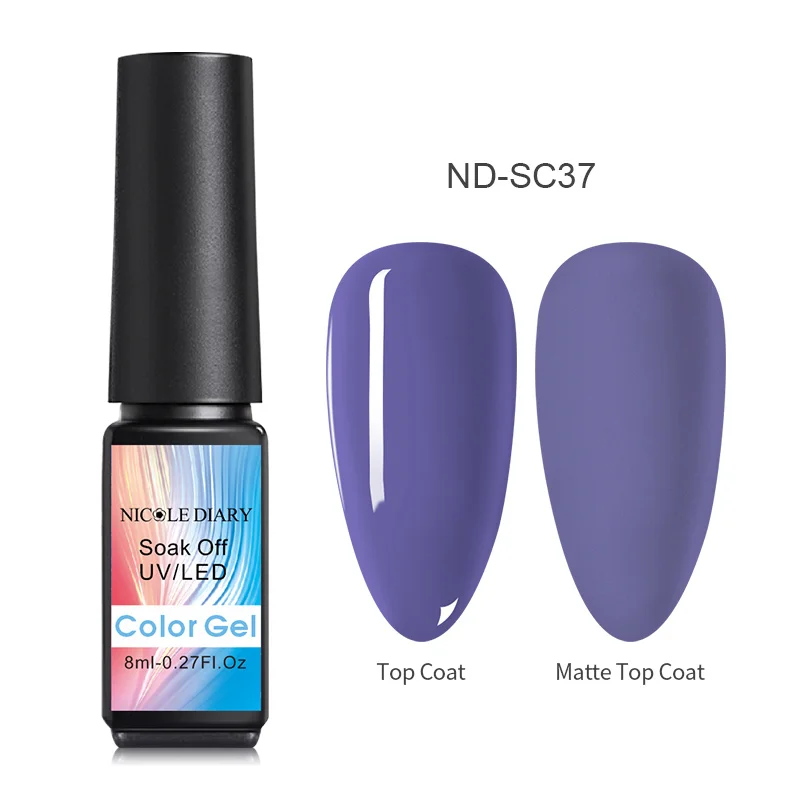 8ml Color 37 NICOLE DIARY Блестящий Гель-лак Блестящие Блестки долговечный замачиваемый УФ-гель для ногтей Красный Розовый Цвет Гель-лак для ногтей 5 мл - Цвет: 8ml Color 37