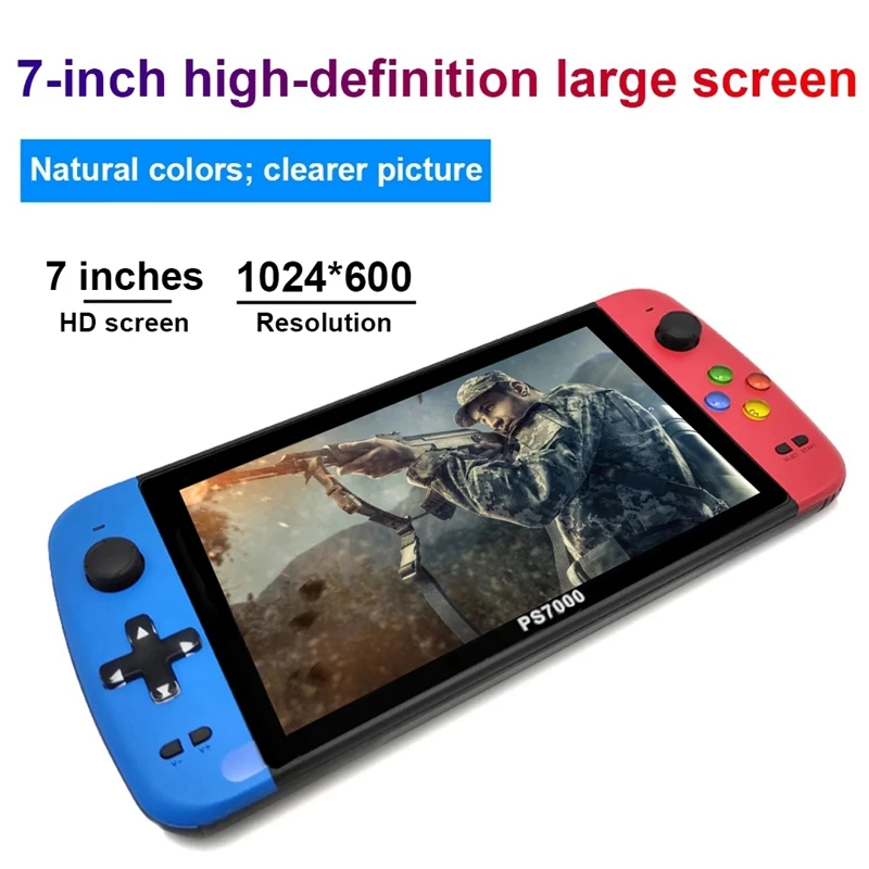 Новая видеоигровая консоль PS7000 7 дюймов четырехъядерный HD ЖК-экран 4000 + игры ретро