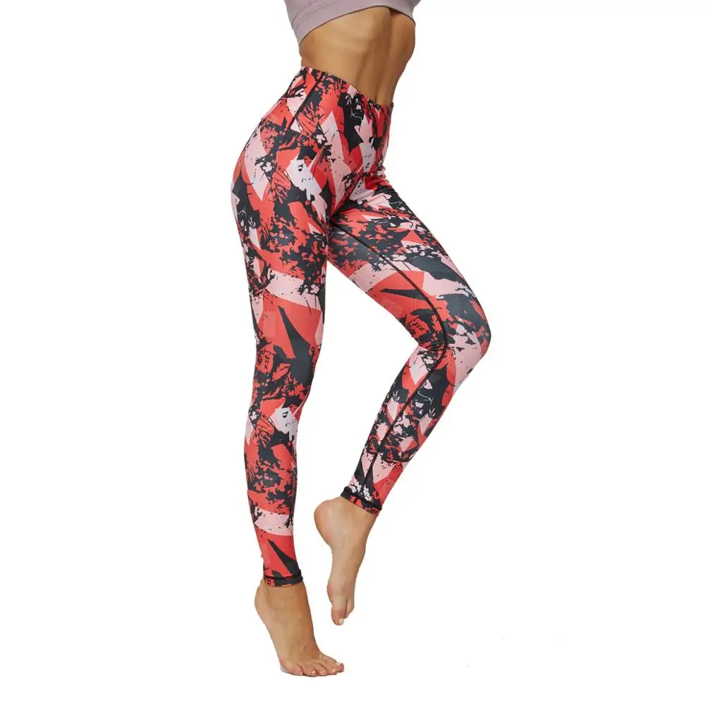 Новинка штаны для йоги с принтом женские бесшовные леггинсы высокой талией