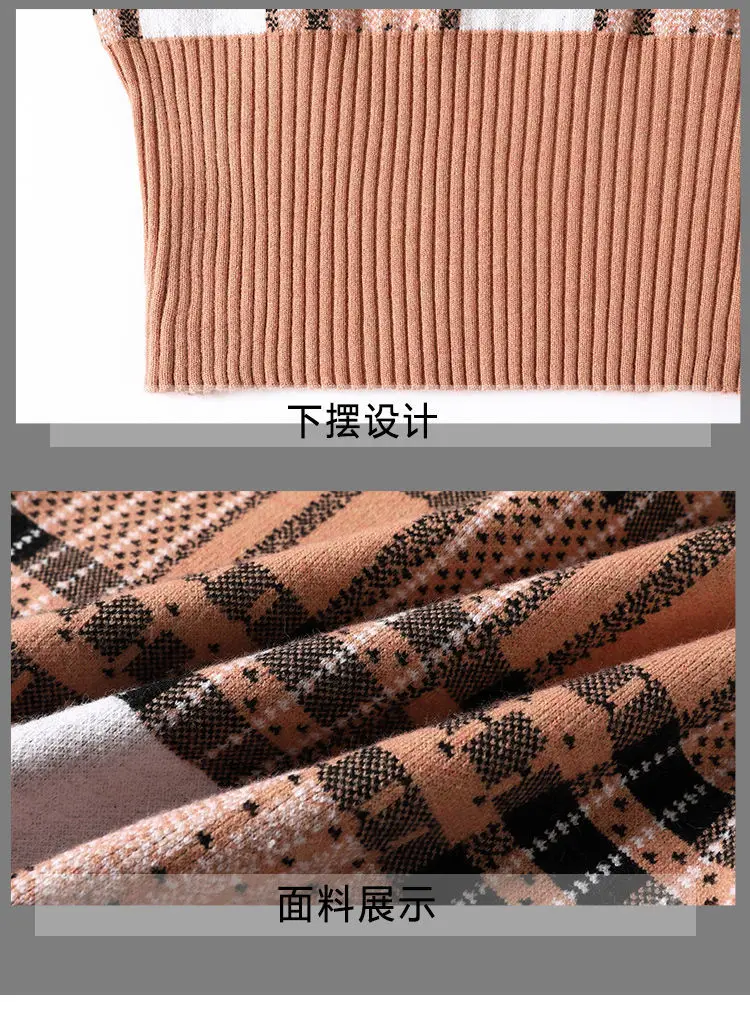 

EBAIHUI Wool Women Turtleneck Sweater 2021 Autumn Winter Warm Soft Knitted Pullover Femme Jumper Women Plaid Loose Sweater