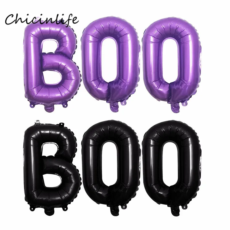 Chicinlife16inch boo шары Хэллоуин Декор для Хеллоуин вечеринки воздушный шар черный