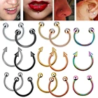 Серьга-Подкова для пирсинга носа, ювелирное изделие со стальным фианитом для перегородки, завитка ушной раковины, Козелка, губ, бровей, языка, тела, 16 г, 1 шт.