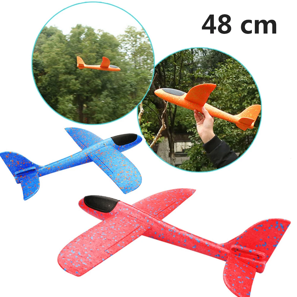 

48cm Hand Throw Flying Glider Plane Toys Kids EPP Foam Plane Toy Ultralight Aircraft Airplane Model Toy Kid Outdoor Toys Games