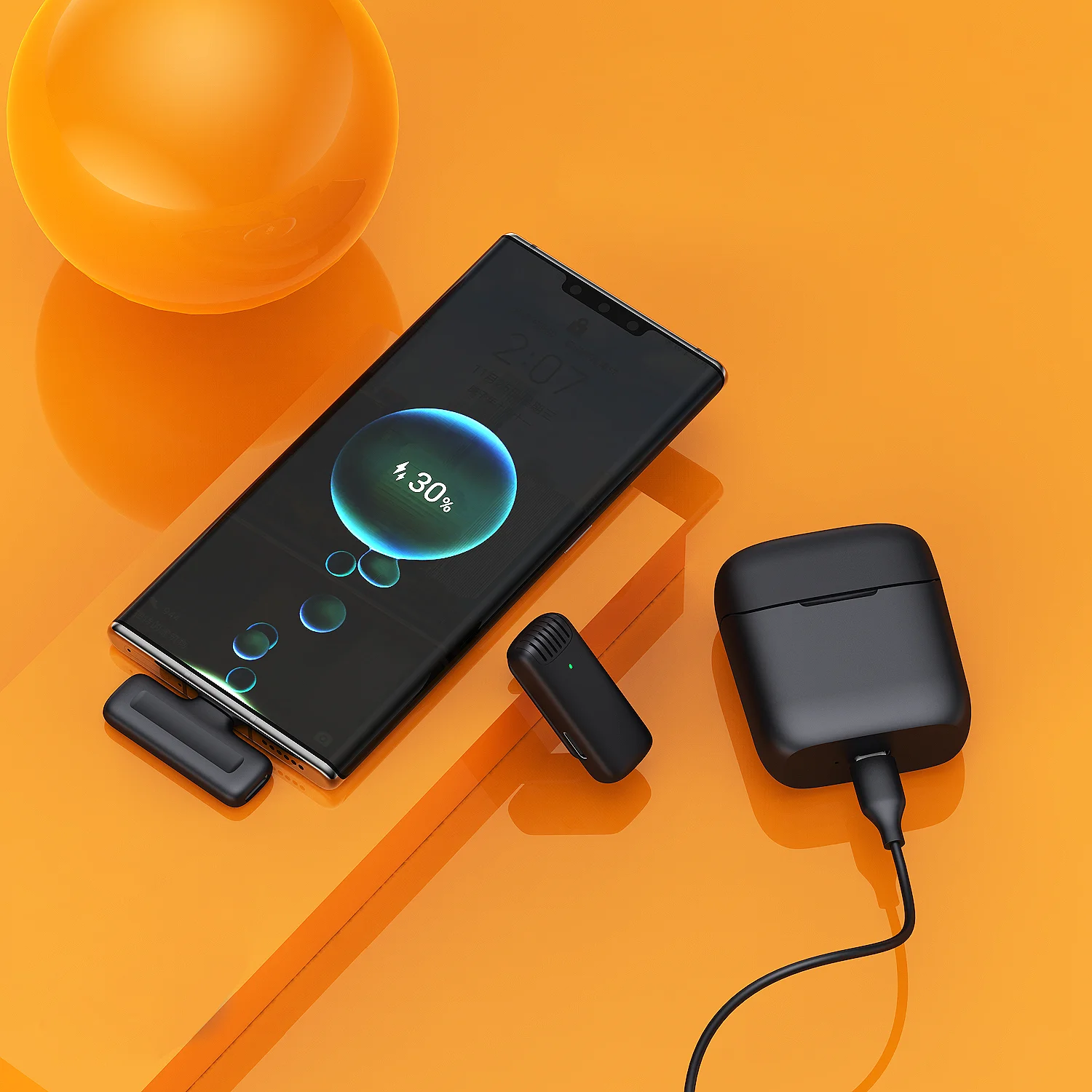 Беспроводной мини-микрофон на лацкане с зарядным чехлом портативный петличный