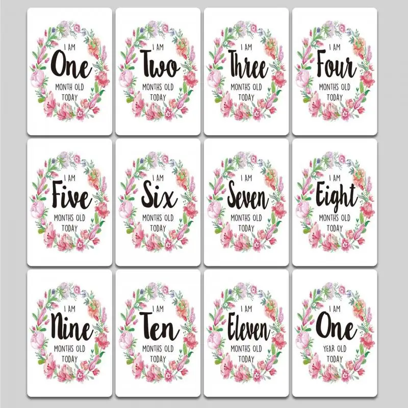 12 шт./компл. Детские месяц карты для новорожденного реквизит фотосессий рост