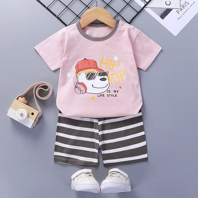 

Baby Boys Clothing Set Summer Pure Cotton Cartoon Dinosaur Crocodile Airplane Cute Suit For Boy Toddler Kids Comfortable Outfits
