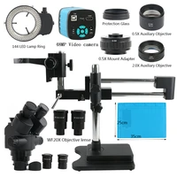 1080p 4k 48mp hdmi usb digital video camera 3 5x 90x 7x 4x simul focal industrytrinocular stereo microscope double boom stand