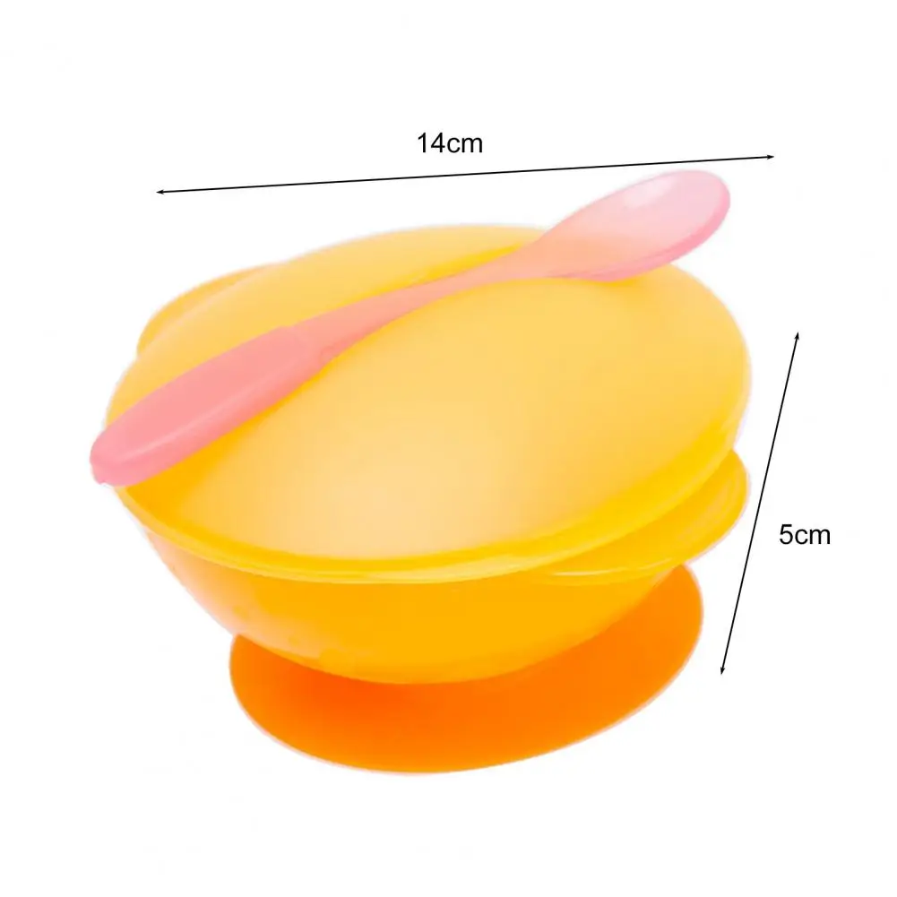 

Simplicity Kids Sucker Bowl Anti-scalding Handle Design Non-slip Food Grade Material Children Feeding Sensing Bowl for Home