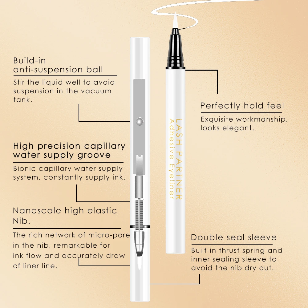 Жидкая подводка Poptone для макияжа накладных ресниц Прозрачная Черная Подводка