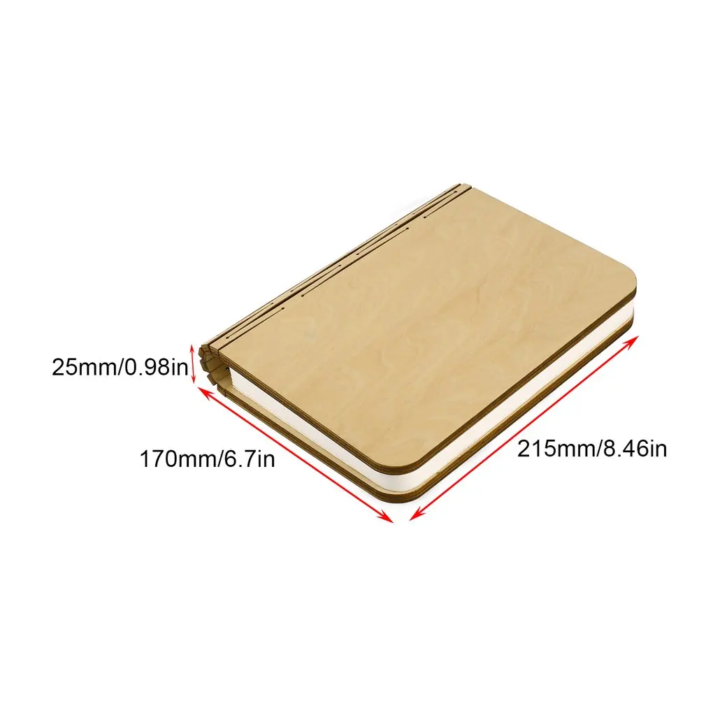 

ICOCO USB Rechargeable LED Magnetic Foldable Wooden Book Lamp Night Light Desk Lamp for Christmas Gift Home Decor (S/M/L Size)