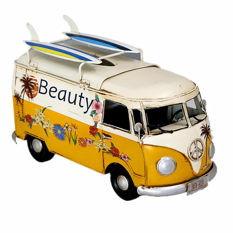 

Industrial Style Creative Iron Retro Bus Car Model Tissue Box Paper Extraction Box Iron Tissue Box Model Decoration