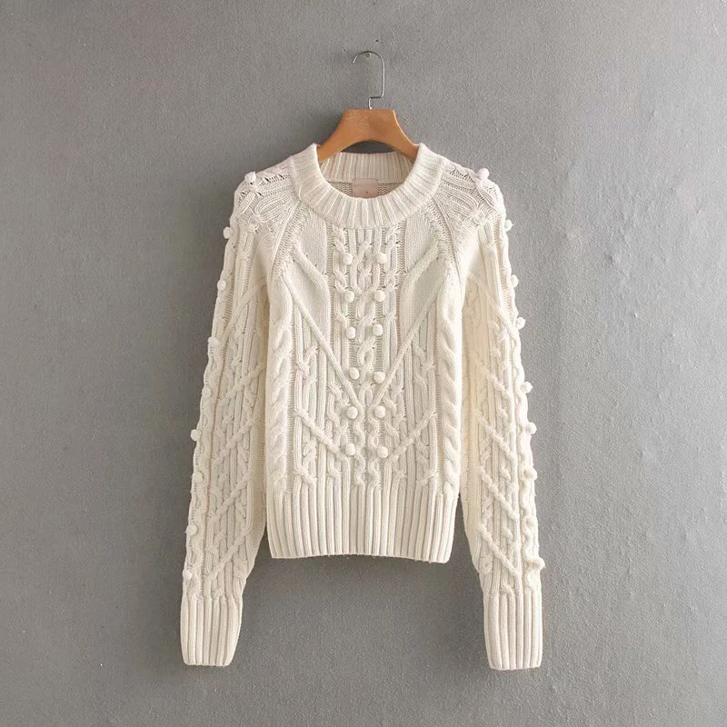 Za 2021 Fashion WomenElegant Oversized Twist Sweater Long Style Sleeve O Neck Yellow Pullovers Female Casual Loose Tops | Женская одежда