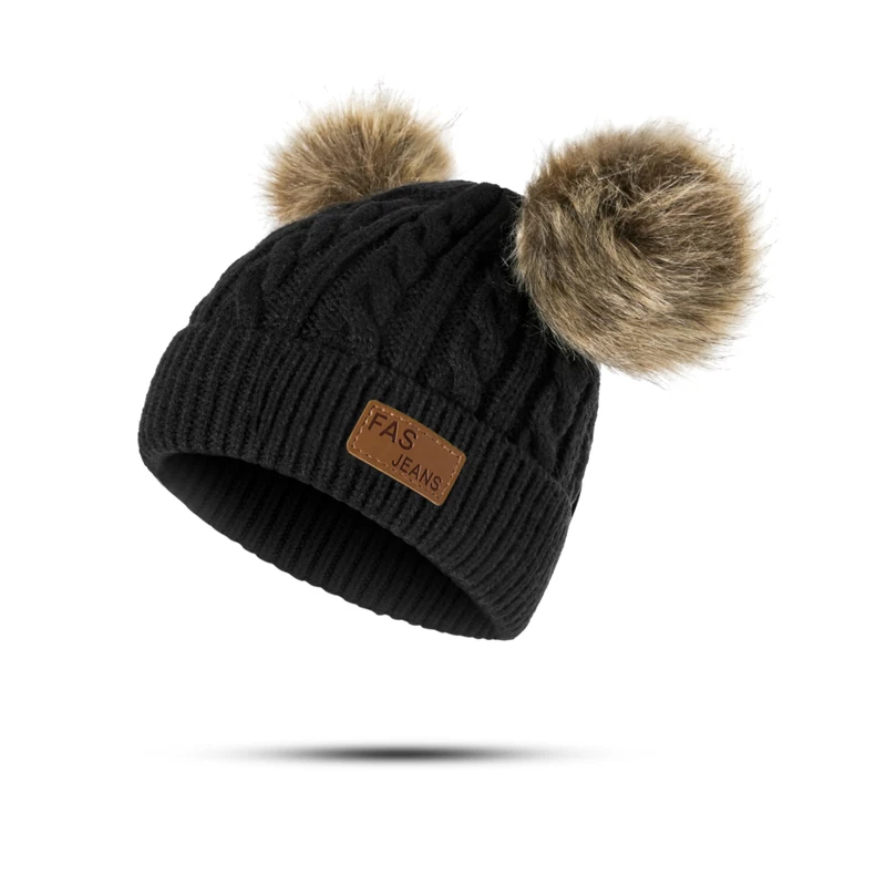 

Beanies Baby Hat Pompon Winter Children Hat Knitted Cute Cap for Girls Boys Casual Solid Color Girls Hat Baby Beanies