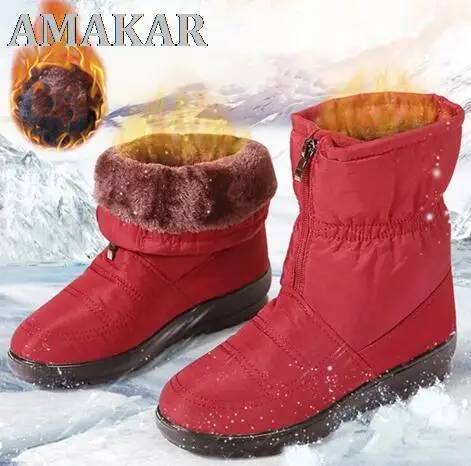

Winter Women Snow Boots Warm Fur Comfortable Ladies Ankle Boots Zipper Non-Slip Shoes Fashion Female Footwear Zapatos De Mujer