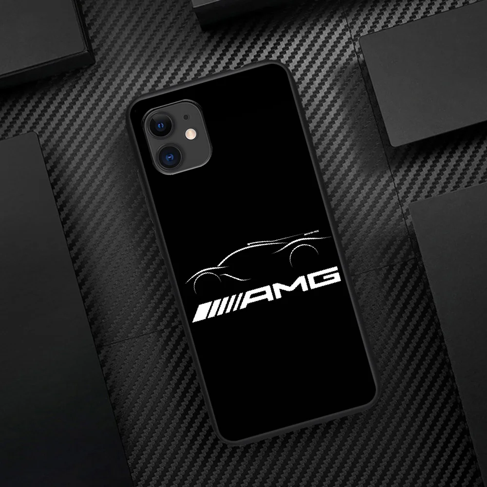 

Mercedes Benz Amges Car Phone Case For Iphone 5 5S SE 2020 6 6S 7 8 Plus 11 12 Mini X XS XR Pro Max black Cover Silicone Bumper