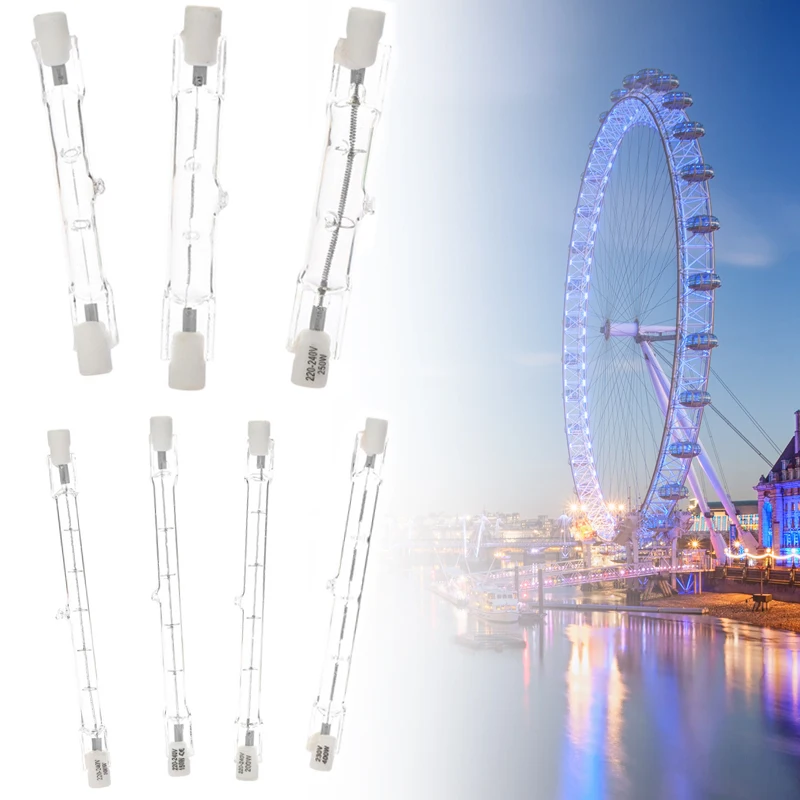 Вольфрам-йод Лампа 220 V-240 V бытовой питания галогенная лампа 80 Вт прозрачное R7S для