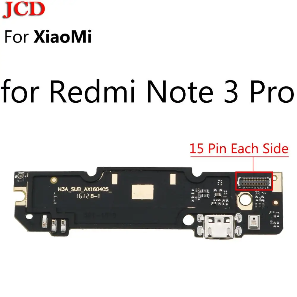 JCD 2 шт. USB разъем зарядного устройства Разъем Порт док-станция гибкий кабель для Xiaomi для Redmi 2 2A 3S 4A 4X 5A Note4X Global 4 Note 3 Pro 5A - Color: For Redmi Note 3 Pro