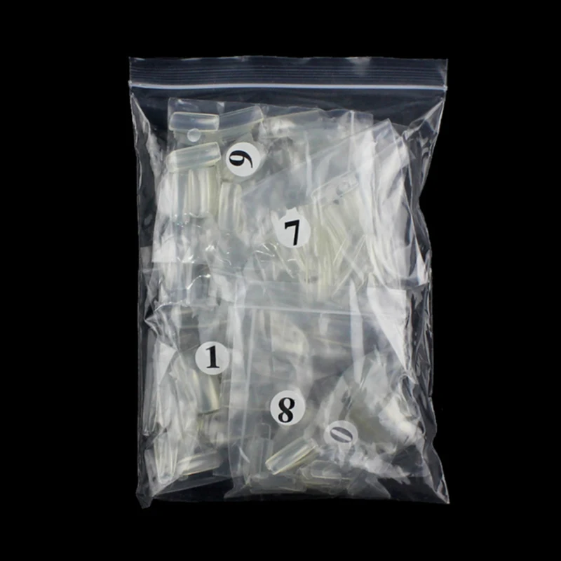 500/100 шт Французский Накладные ногти для ног светлый гвозь Советы акриловый