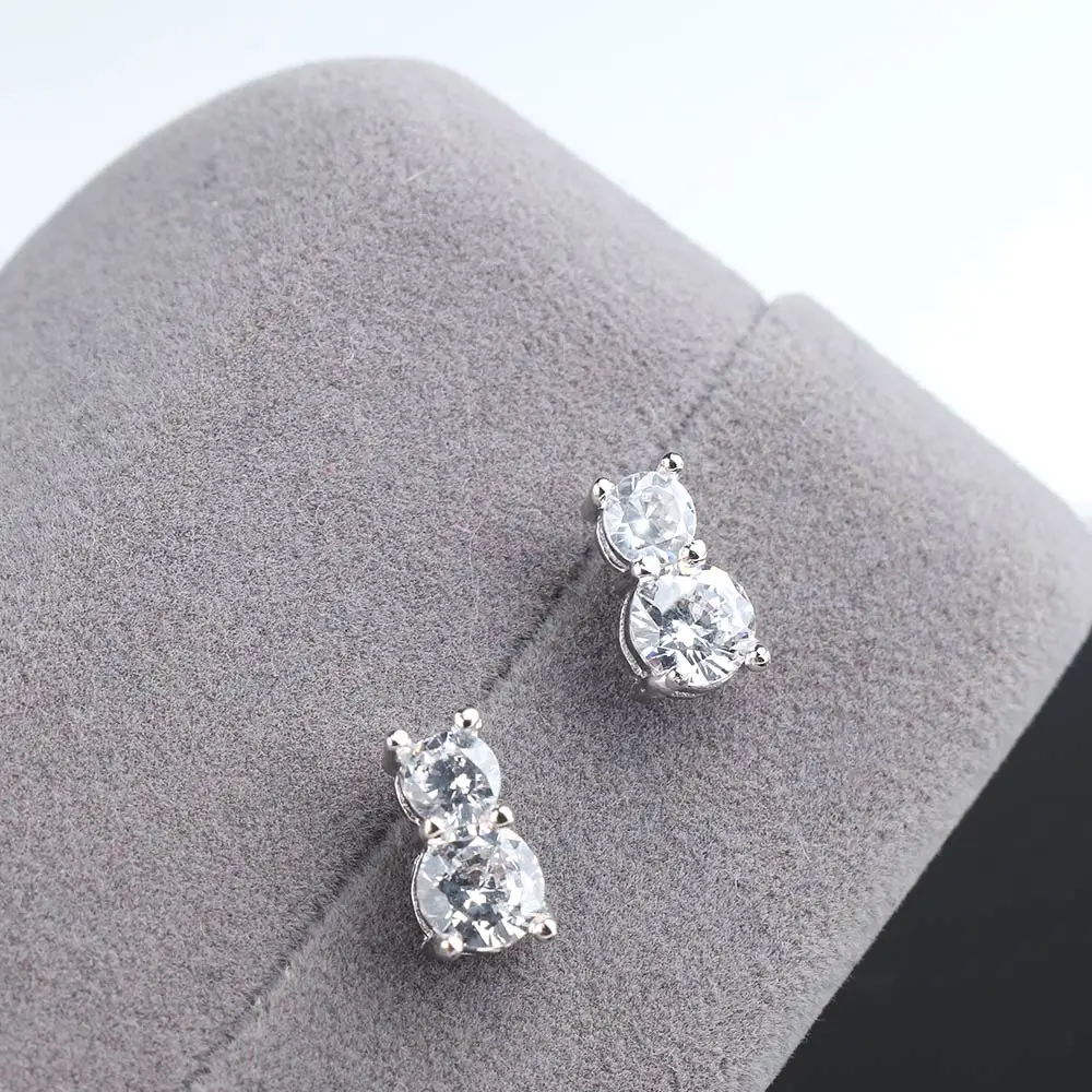 1 пара хрустальных сережек Красивые посеребренные модные циркониевые