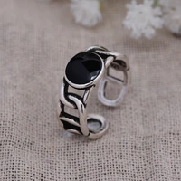 30 silver plated trendy cross round black resin female party ring wholesale jewelry for women new year gift cheap