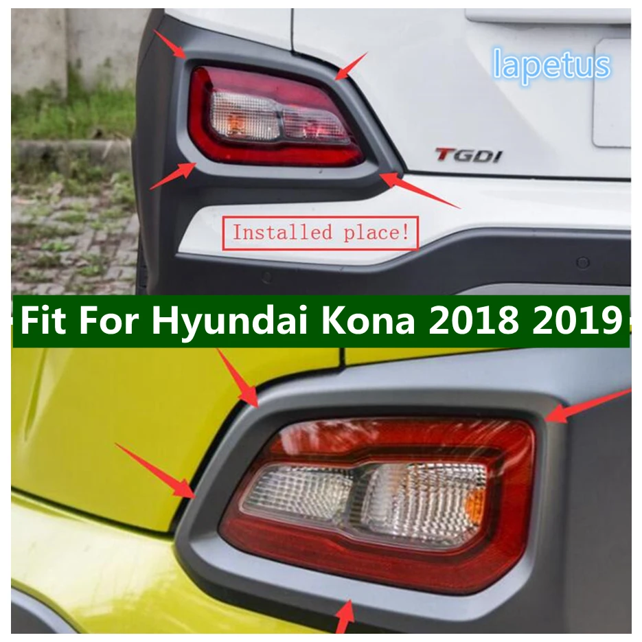 

Хромированные задние противотуманные фары Lapetus, противотуманные фары, декоративная рамка, обшивка, 2 шт. для Hyundai Kona 2018-2021, аксессуары из АБС-пластика