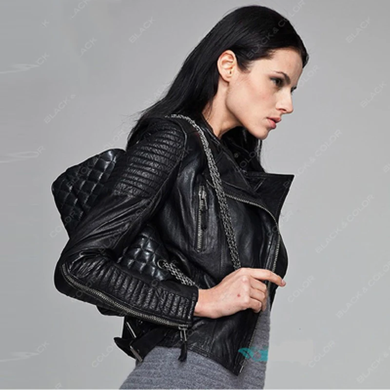 Женские куртки из овечьей кожи Куртки натуральной в европейском и американском