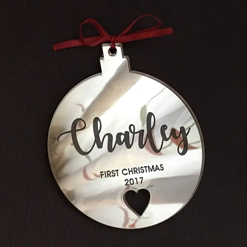 Рождественское украшение лазерная вырезка сердца 1-й Рождественский подарок для