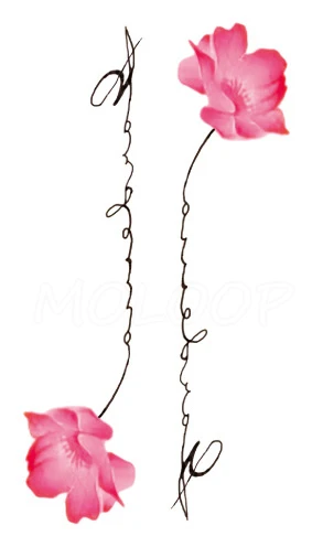 Tattoos Sticker color ink Lotus plant rose flower Little Element Body Art Water Transfer Temporary Fake tatto for kid girl boy | Красота и