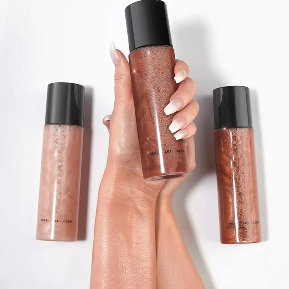 Хайлайтер с эффектом загара жидкости фиксирующий спрей освещения блеск для лица